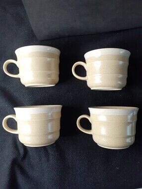 Sea Sand By Mikasa 1977-79 4 Mugs Tea Cups vtg Homespun Mikasa Bob VanAllen Lot1